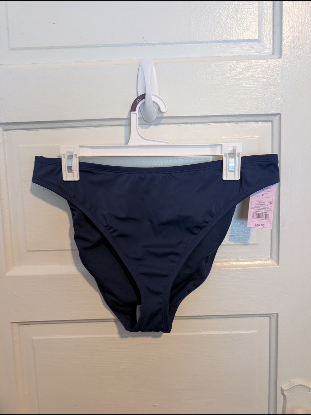 NWT Mid Rise High Leg Navy Blue Bikini Swim Bottoms Wild Fable Plus Size 0X